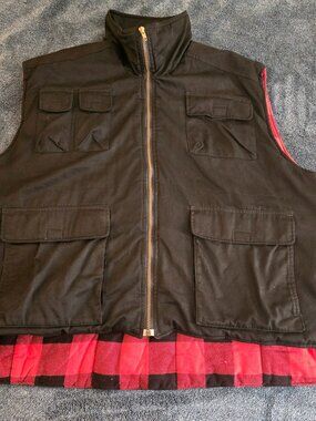 Branded Lion Flannel Lined Barn Vest Black Size 2XB Sleeveless Barn Vest